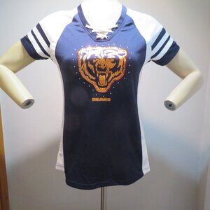 NWT Majestic Fan Fashion Chicago Bears Sequin Jersey Shirt